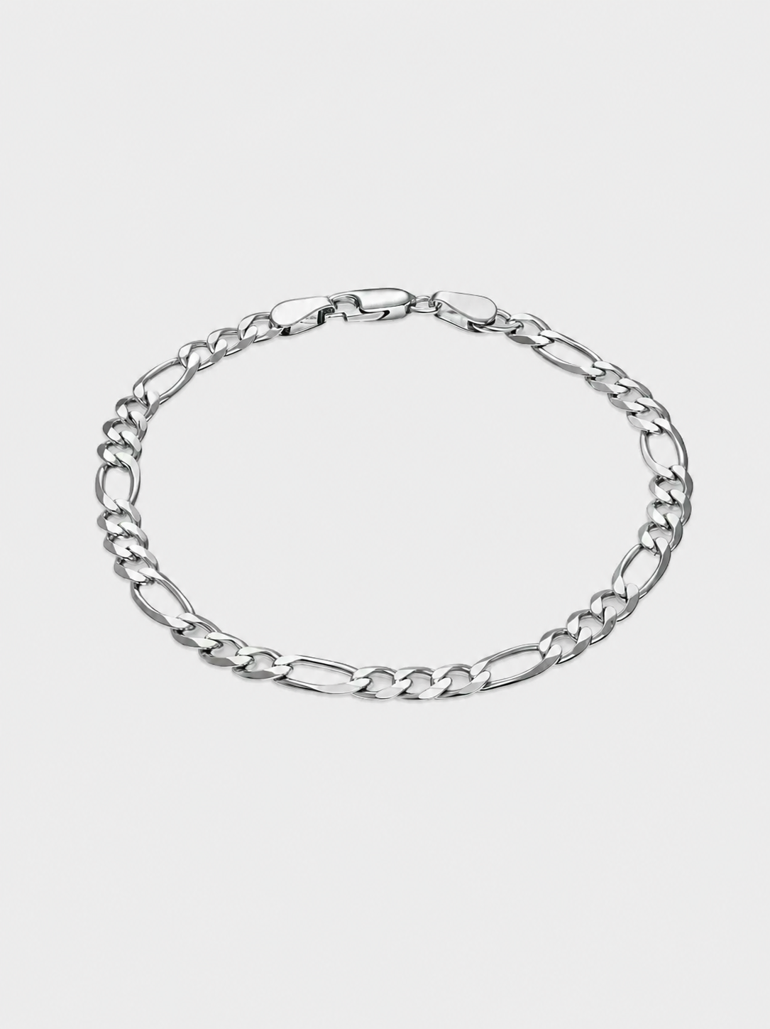 925 Sterling Silber Figaroarmband massiv rhodiniert product image