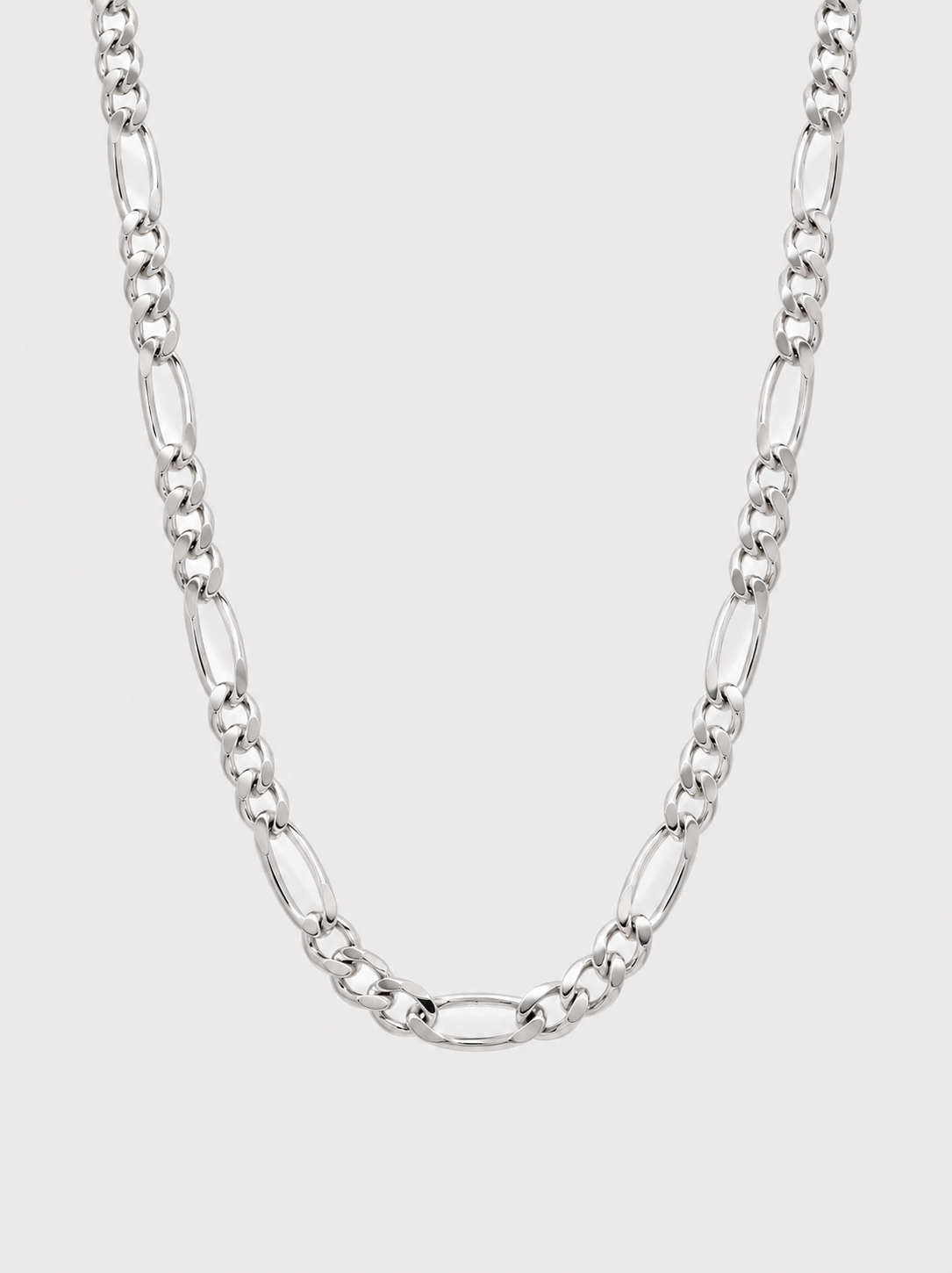 925 Sterling Silber Figarokette massiv rhodiniert product image