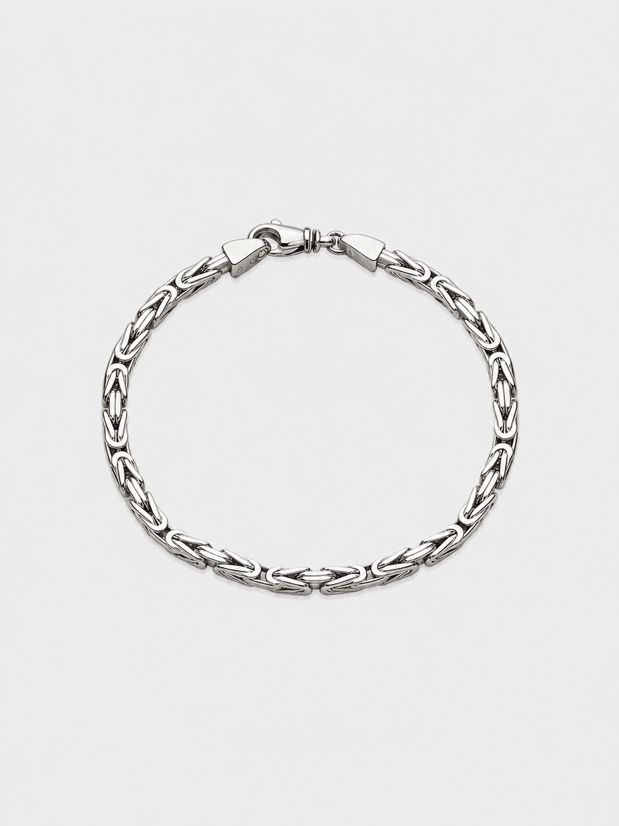 925 Sterling Silber Königsarmband massiv rhodiniert Aurify