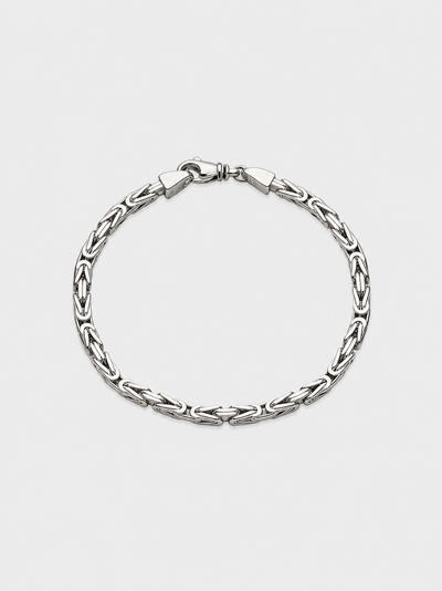 925 Sterling Silber Königsarmband massiv rhodiniert