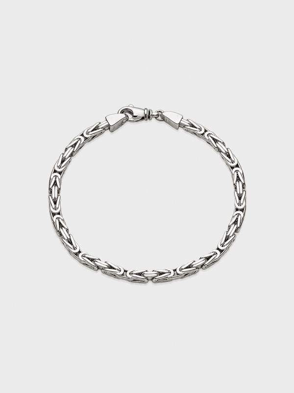 925 Sterling Silber Königsarmband massiv rhodiniert Aurify