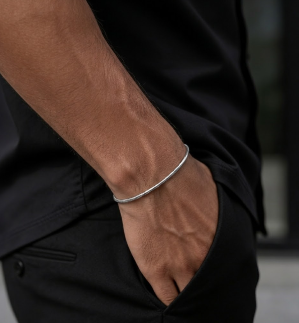Schlangenarmband Edelstahl Massiv alternate product image