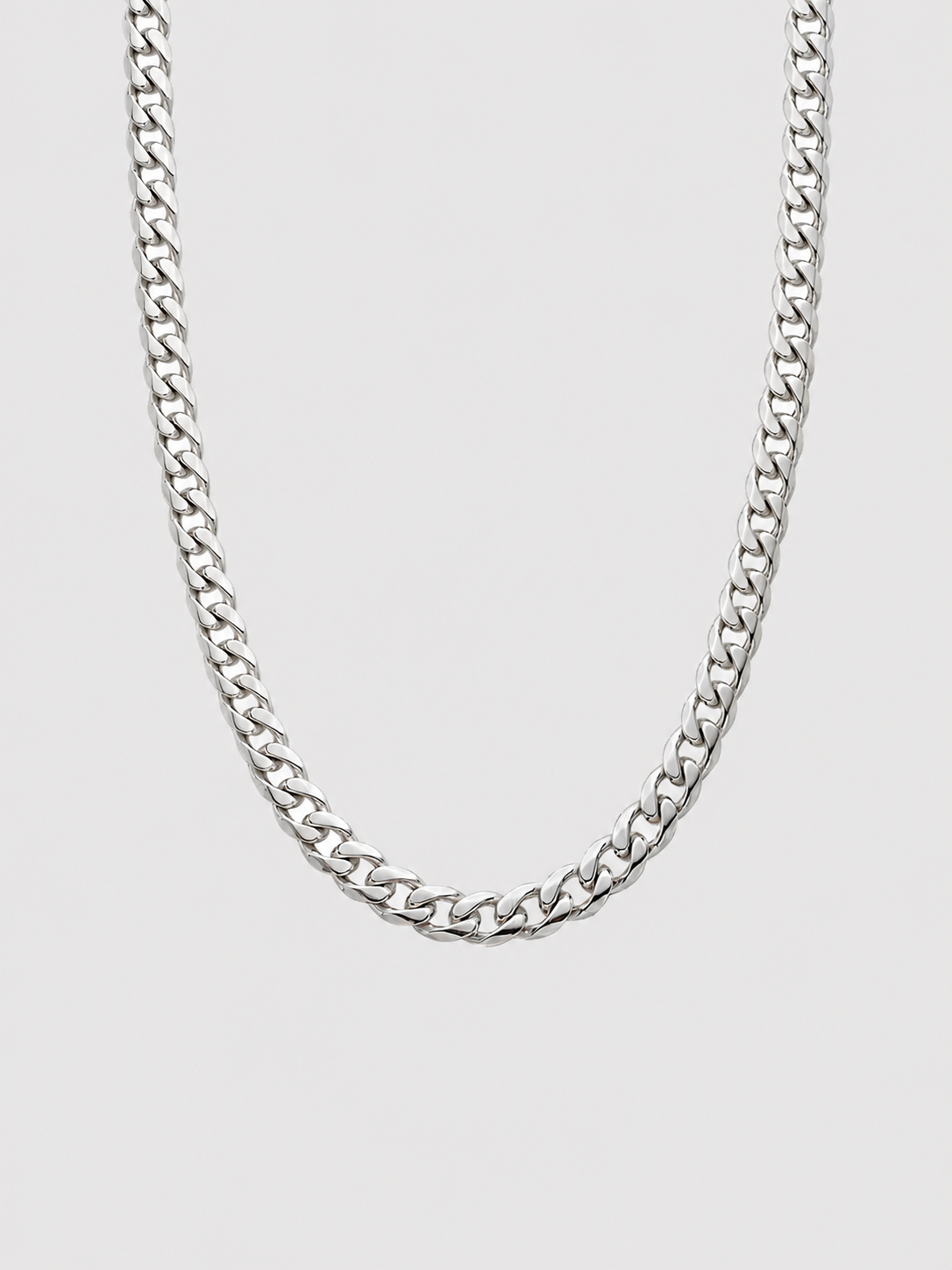 925 Sterling Silber Panzerkette massiv rhodiniert
