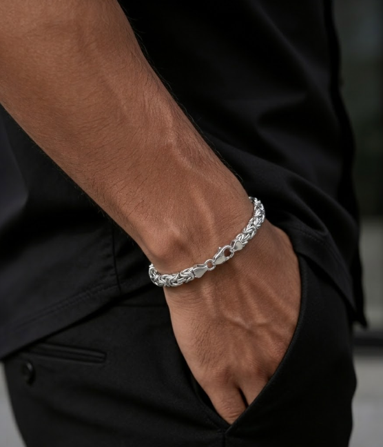 925 Sterling Silber Königsarmband massiv rhodiniert alternate product image