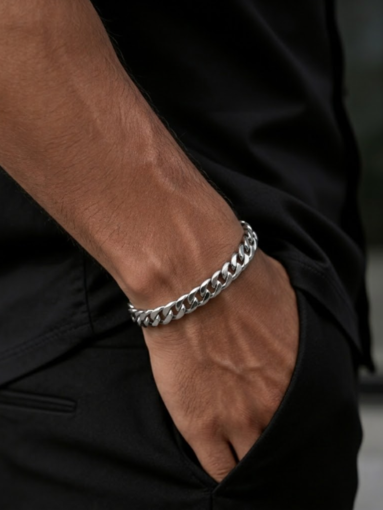 Panzerarmband Massiv Edelstahl