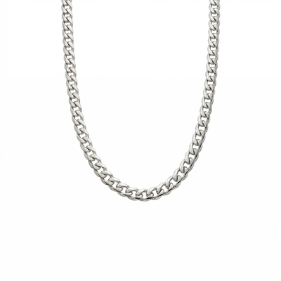 925 Sterling Silber Panzerkette massiv rhodiniert