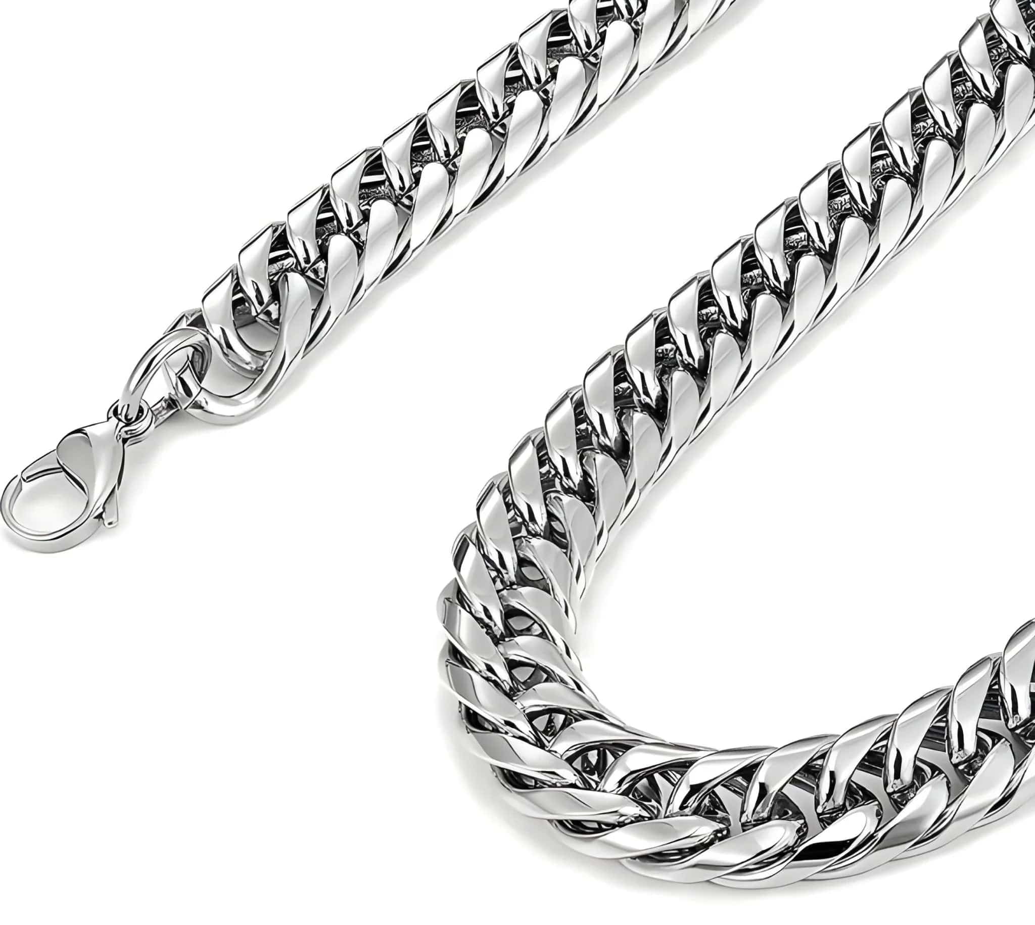 Aurify LA Cuban Link Kette Massiv Edelstahl