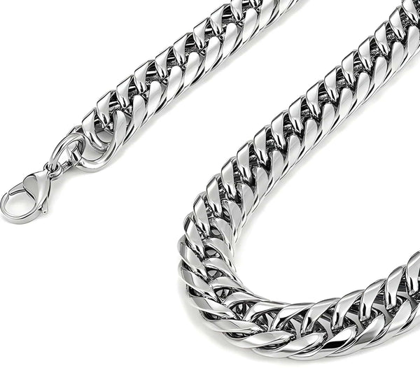 Aurify LA Cuban Link Kette Massiv Edelstahl