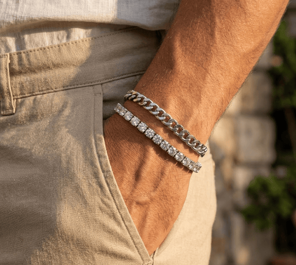 Aurify Luxe Duo Set – Tennisarmband & Panzerarmband