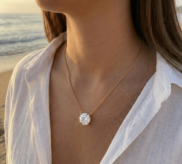 Aurify Moissanit Damenkette – 925er Sterling Silber