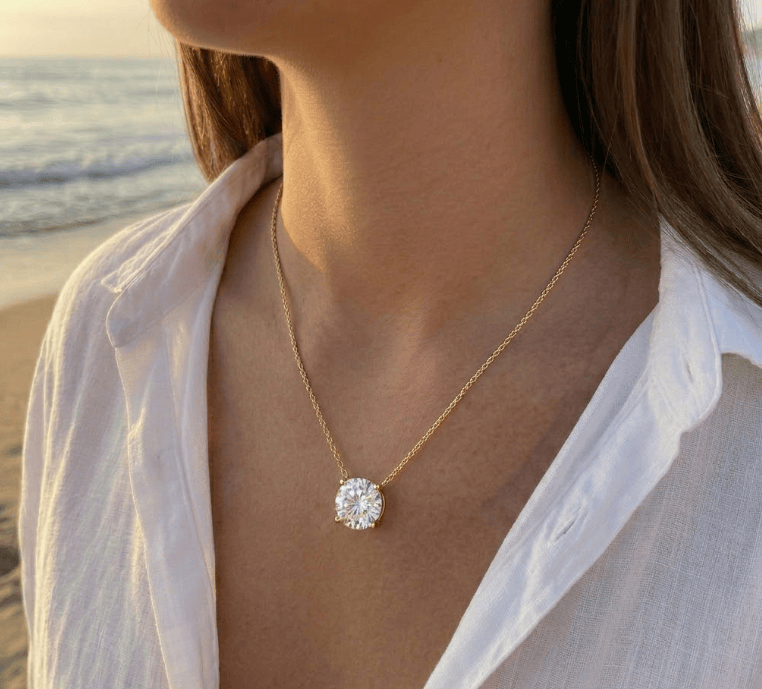 Aurify Moissanit Damenkette – 925er Sterling Silber