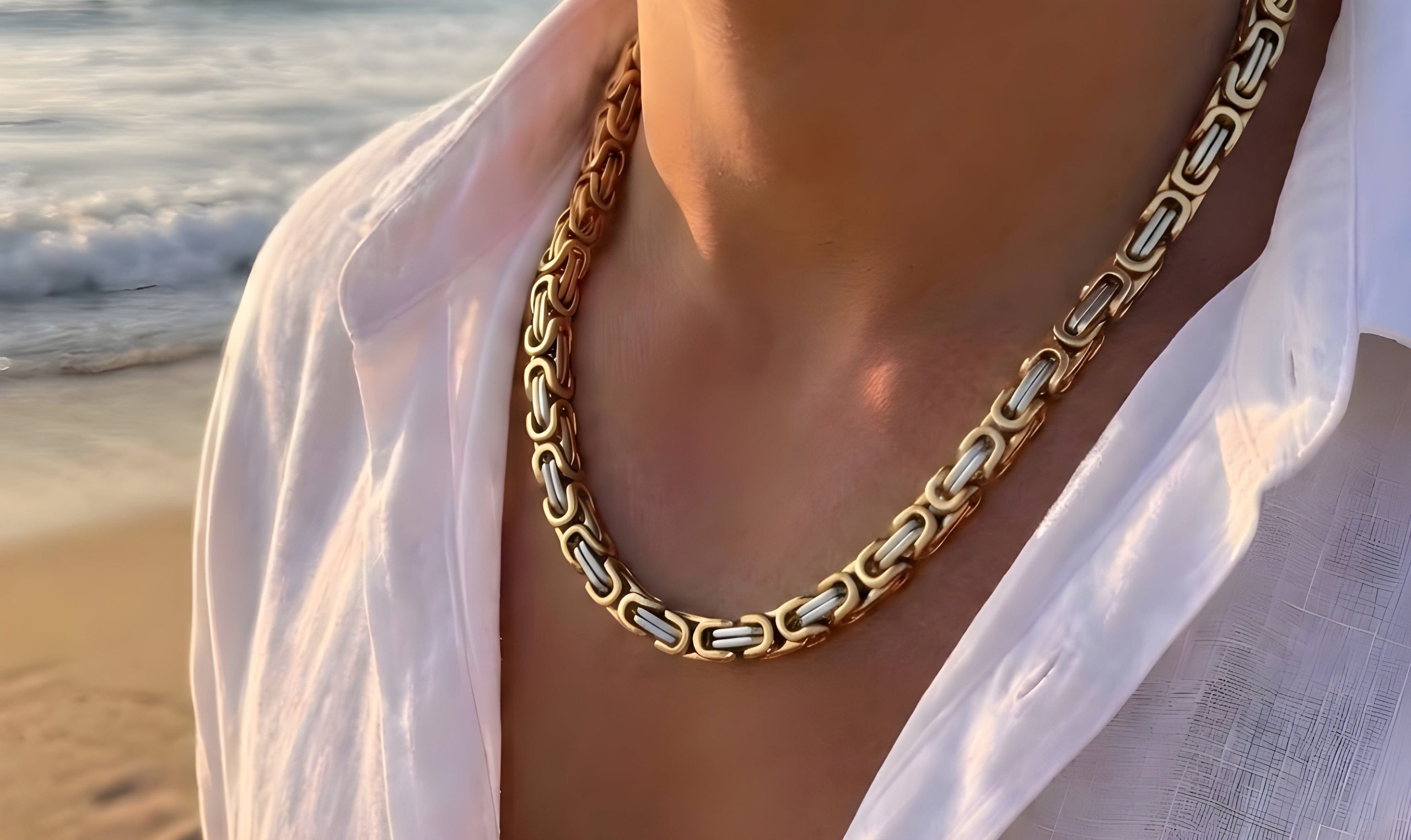 Aurify Premium Königskette Massives Vierkant Design Edelstahl