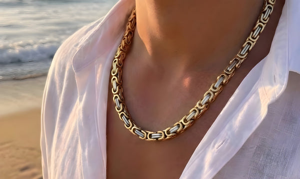 Aurify Premium Königskette Massives Vierkant Design Edelstahl