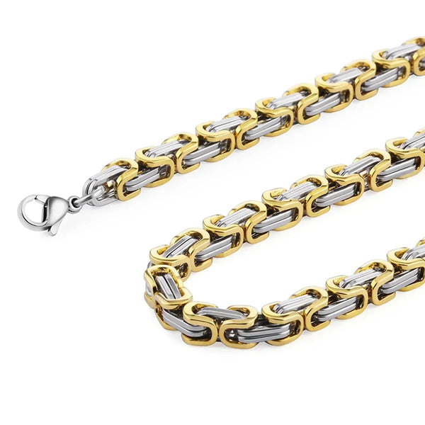 Aurify Premium Königskette Massives Vierkant Design Edelstahl