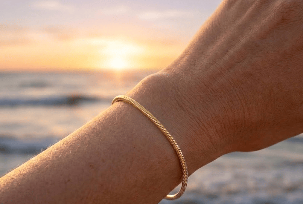 Aurify Schlangenarmband Edelstahl Massiv