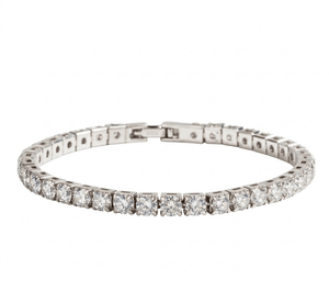Aurify Versilbertes Tennis-Armband mit Zirkonia, massiv gearbeitet