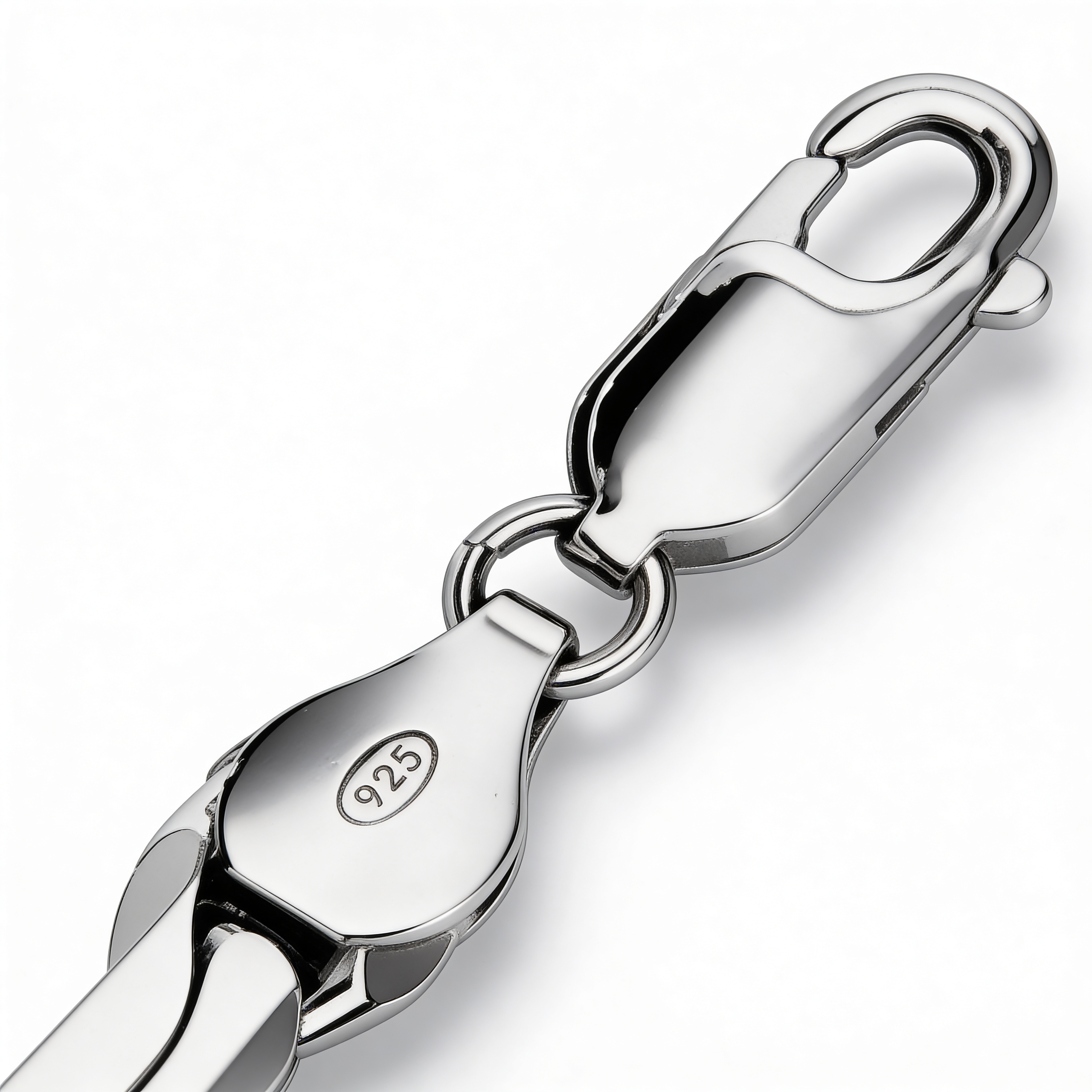 925 Sterling Silber Panzerarmband massiv rhodiniert
