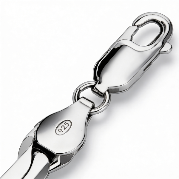925 Sterling Silber Panzerarmband massiv rhodiniert
