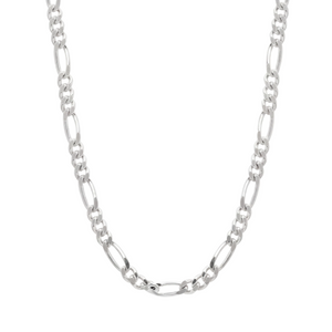 925 Sterling Silber Figarokette massiv rhodiniert