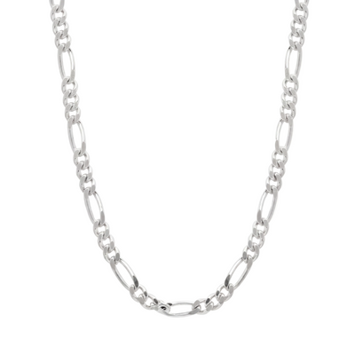 925 Sterling Silber Figarokette massiv rhodiniert