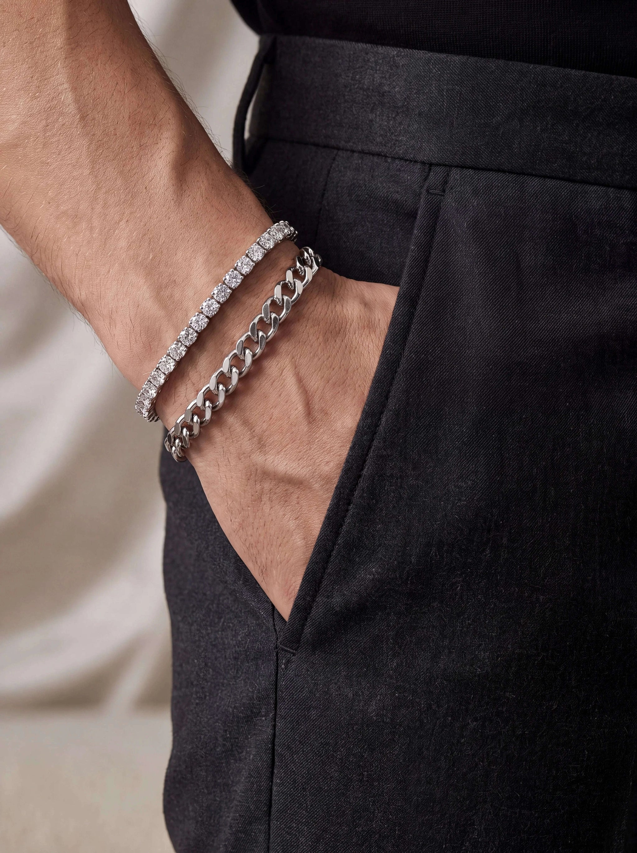 Luxe Duo Set – Tennisarmband & Panzerarmband Aurify