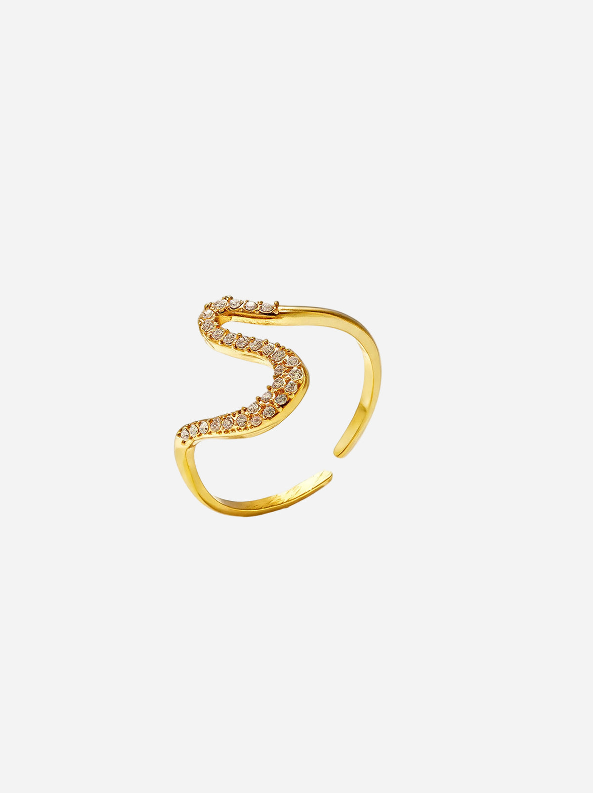 Velora Ring in Gold mit Zickzack-Besatz aus kleinen Steinen
