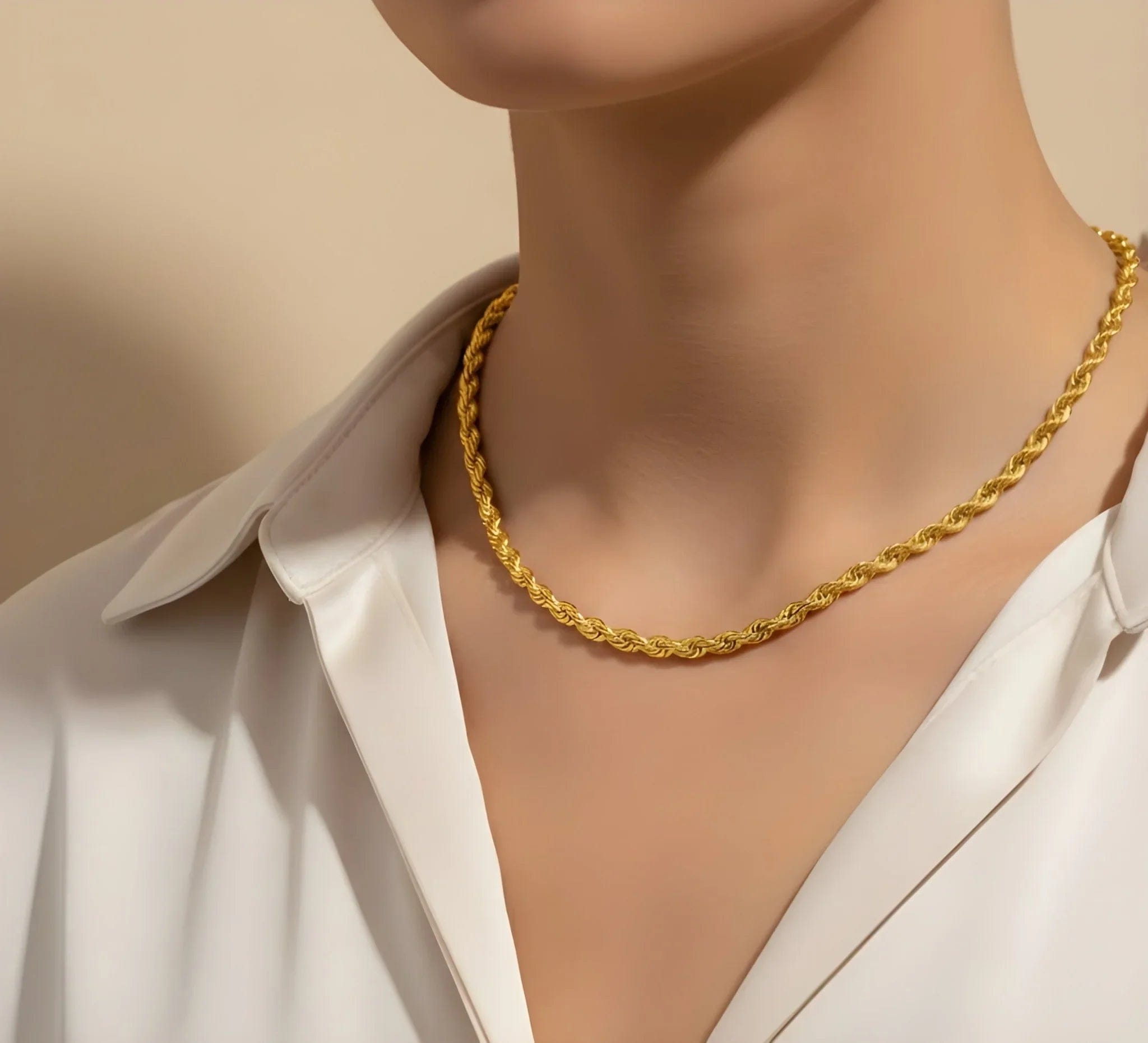 Kordelkette Massiv Edelstahl - Aurify