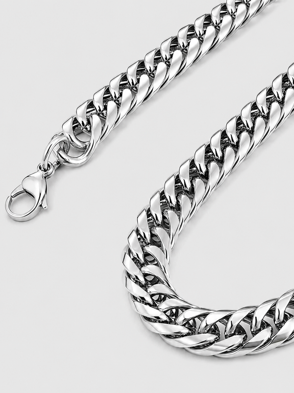 LA Cuban Link Kette Massiv Edelstahl